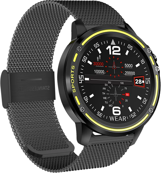 green steel YOCUBY L8 PPG+ ECG Полный Круглый дисплей Смарт-часы для мужчин IP68 Водонепроницаемые профессиональные спортивные умные часы Время работы от батареи длительное время ожидания - Цвет: green steel