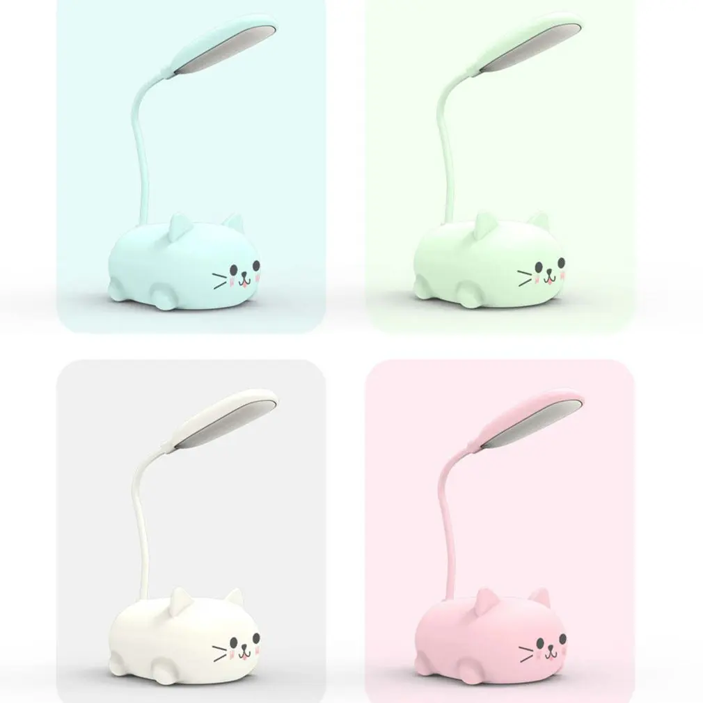 LED Table Lamp Cartoon Cute Cat Night USB Rechargeable