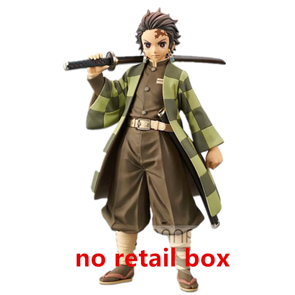 Небесно-голубой Kimetsu no Yaiba Demon Slayer Zenitsu Nezuko Tanjirou Inosuke ПВХ фигурка аниме Demon Slayer игрушка Brinquedos Фигурки - Цвет: Небесно-голубой