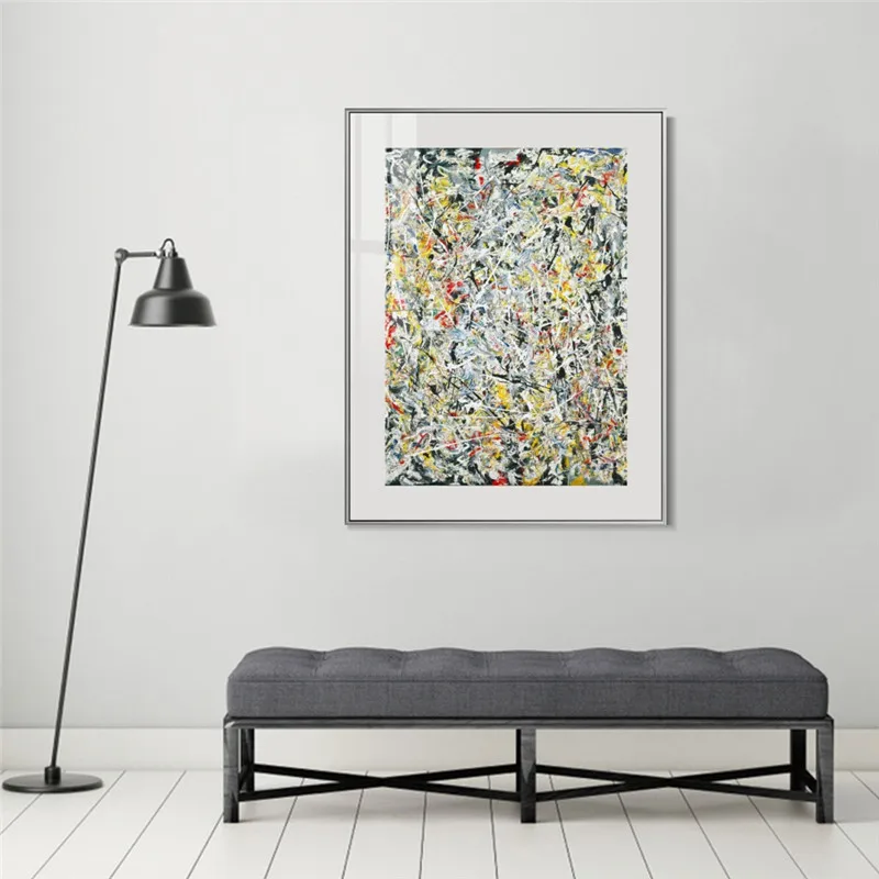 Белый свет Джексон Поллок картина на стену абстракция искусство Реплика цифровая распечатка знаменитые плакаты картина