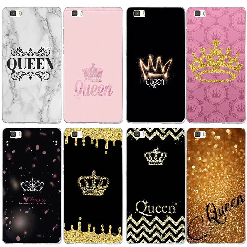 Мягкие чехлы для мобильных телефонов I Am queen Crown King Princess из ТПУ для huawei P8 P9 P10 P20 P30 Honor 6X7X7 9 mate 10 Pro Lite P Smart