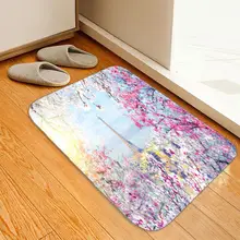 3D Вишневое дерево башня коралловый флис Прихожая ковер для кухни Ванная комната Туалет Нескользящие Коврики для пола Противоскользящий ковер