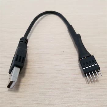 

PC computer motherboard Internal USB 9pin Male to External USB A Male data extension cable shielding 20cm