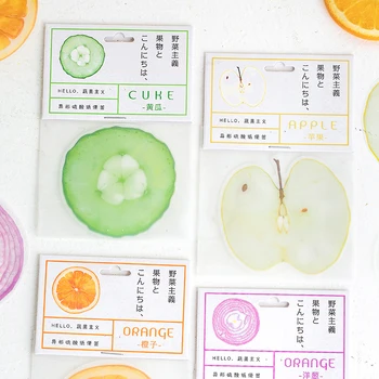 

Hello Fruit vegetable series sulfate paper Sticky Notes Memo Pad Diary Stationary Scrapbook Decorative Cute N Times Sticky