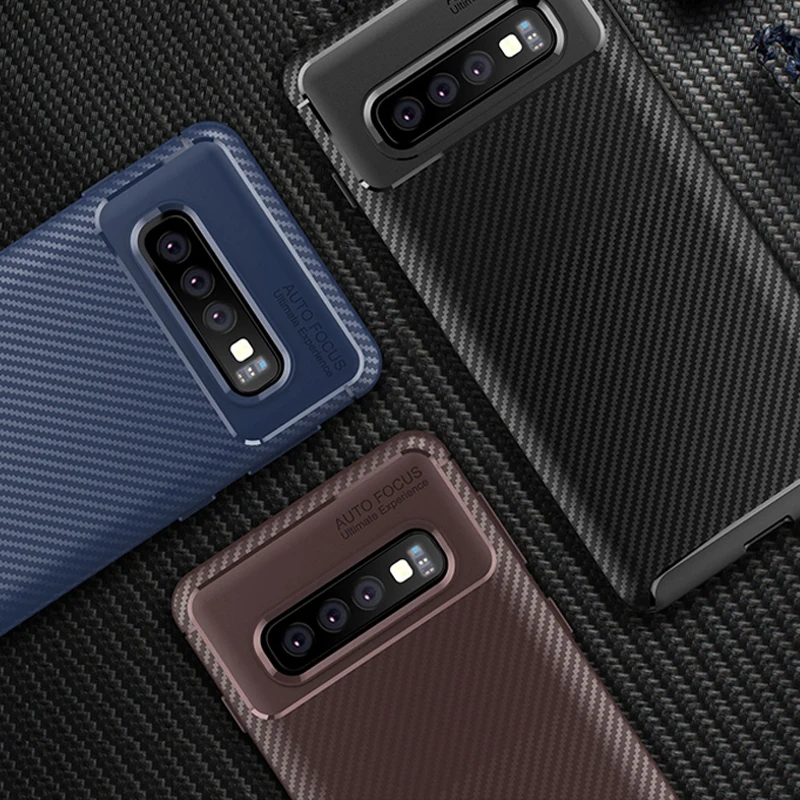 Для samsung Galaxy S9 S10 5G Plus A6 A8 чехол Мягкая силиконовая задняя крышка углеродное