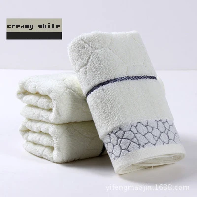 creamy-white Полотенце хлопок утолщенное взрослое лицо мыть плед - Цвет: creamy-white