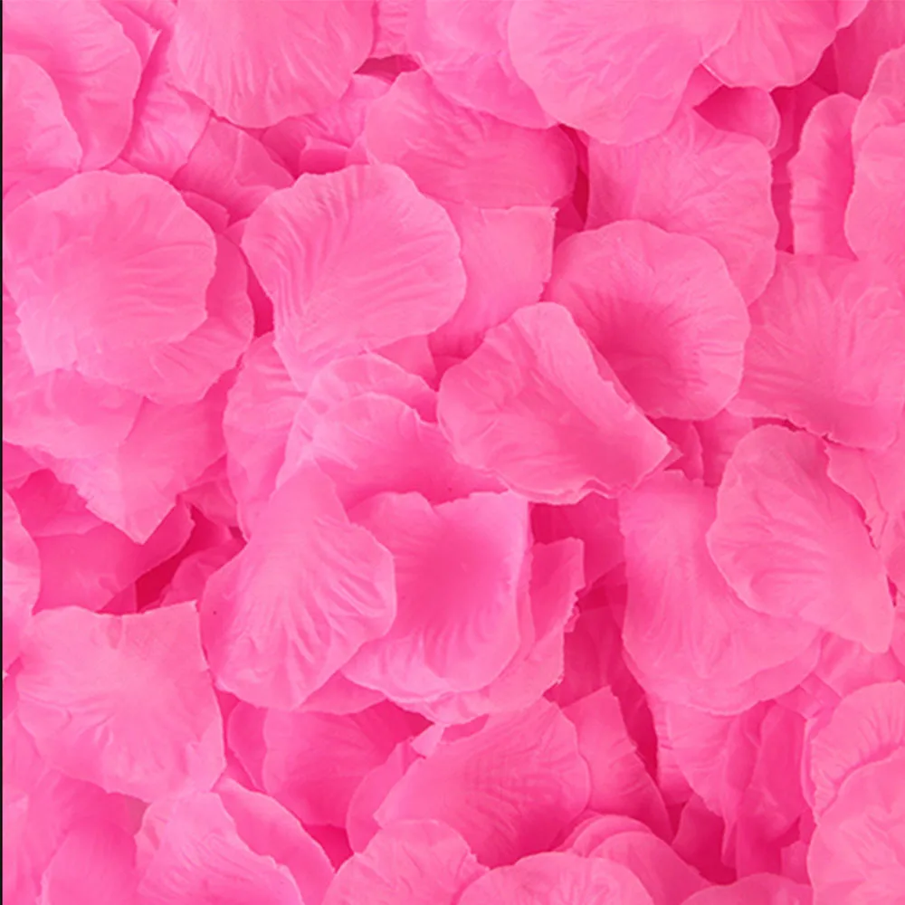 100 шт шелковые искусственные цветы розы для невесты свадебные украшения лепестки настольные цветы девичник вечерние украшения для свадьбы - Цвет: Dark Pink
