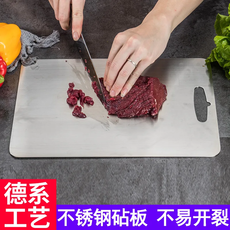 

Household Cutting Board 304 Thick Stainless Steel Cutting Board Shuang Mian Qie & Vegetable Cutting Board Kitchen Tools