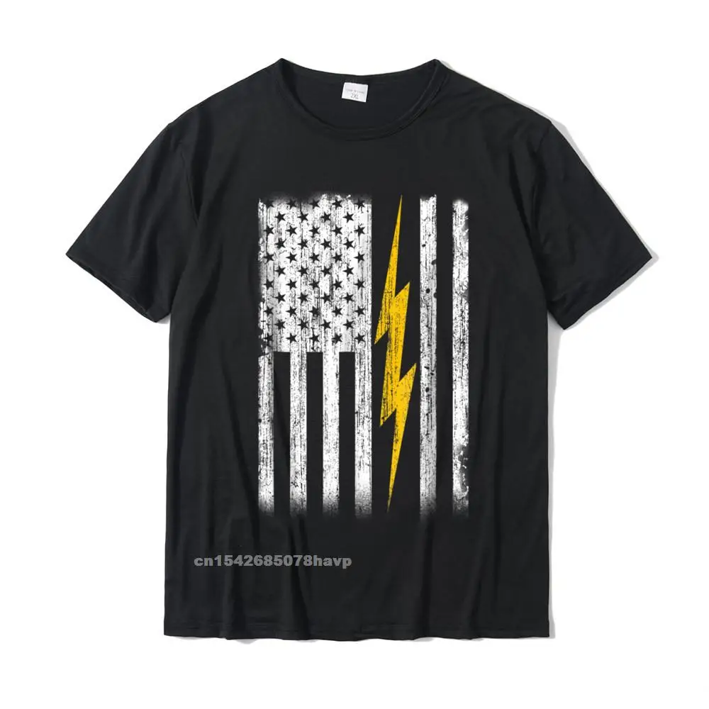 

Electrician Flag Us Shirt Gift Cotton 3D Printed Tees Oversized Student Top T-Shirts Customized