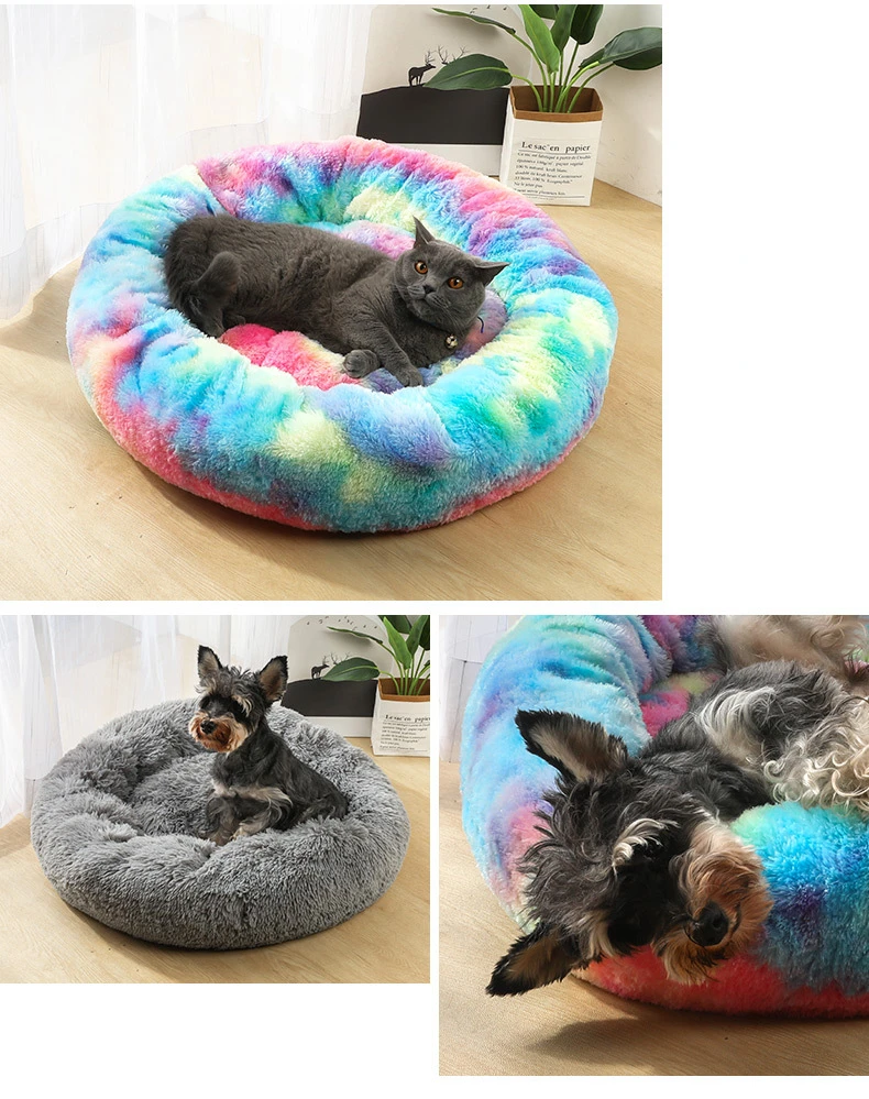 Donut Dog Bed | Donut Pet Bed | Donut Calming Pet Bed | Plush Donut Dog Bed