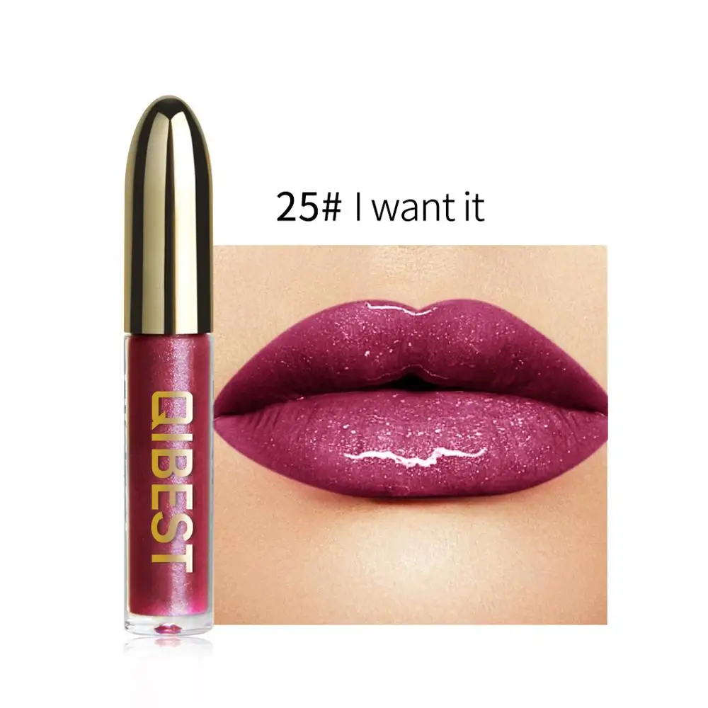 

Qibest Makeup Glitter Lip Gloss Matte Lipgloss Waterproof Red Liquid Lipstick Glitter Shimmer Gloss Long Lasting Make Up