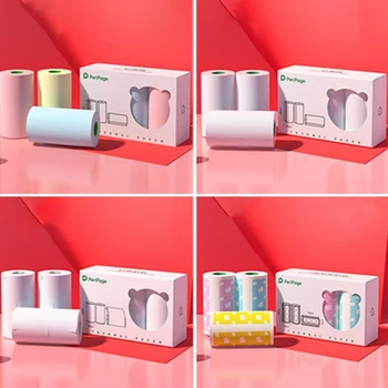 

3 Rolls/Set Mini Printer Thermal Paper Label Paper Sticker Notes Paper Photo Paper For PeriPage Photo Printer A6 Color Paper
