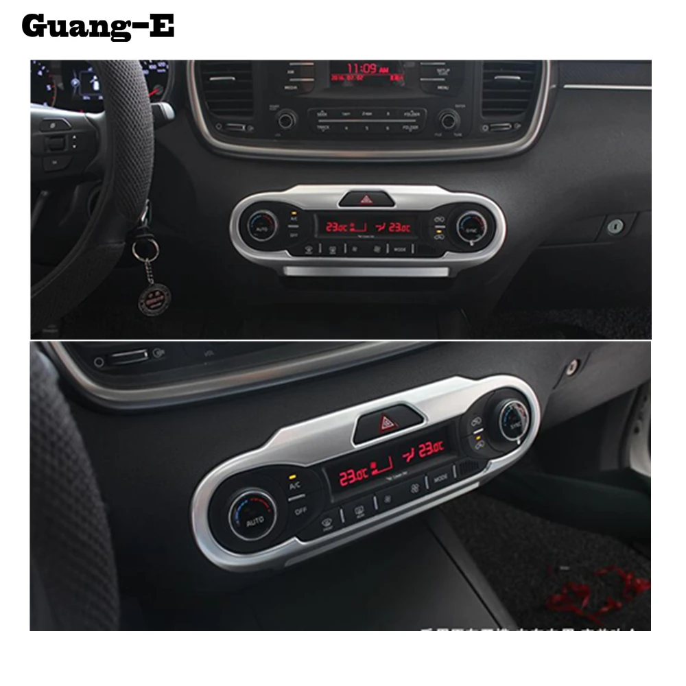 For Kia Sorento L Car Lamp Trim ABS Chrome Front Air Conditioning Switch Parking Panel Frame Volume Sound