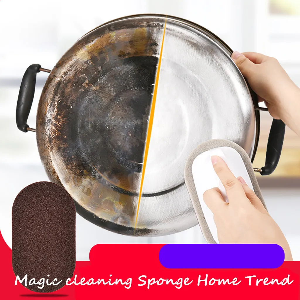 

Cleaning brush Emery Sponge Brush Eraser Scrub Handle Grip Sink Pot Bowl Kitchen Cleaning Tool cleaning tool limpeza 2020