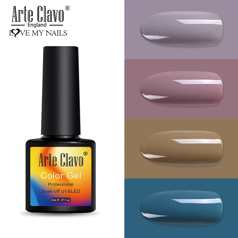 8ml-ZH25 Arte Clavo набор гель-лаков для ногтей 8 мл наборы для ногтей чистые цвета УФ Гель-лак набор базовое верхнее покрытие гель для нейл-арта все для маникюра - Цвет: 8ml-ZH25