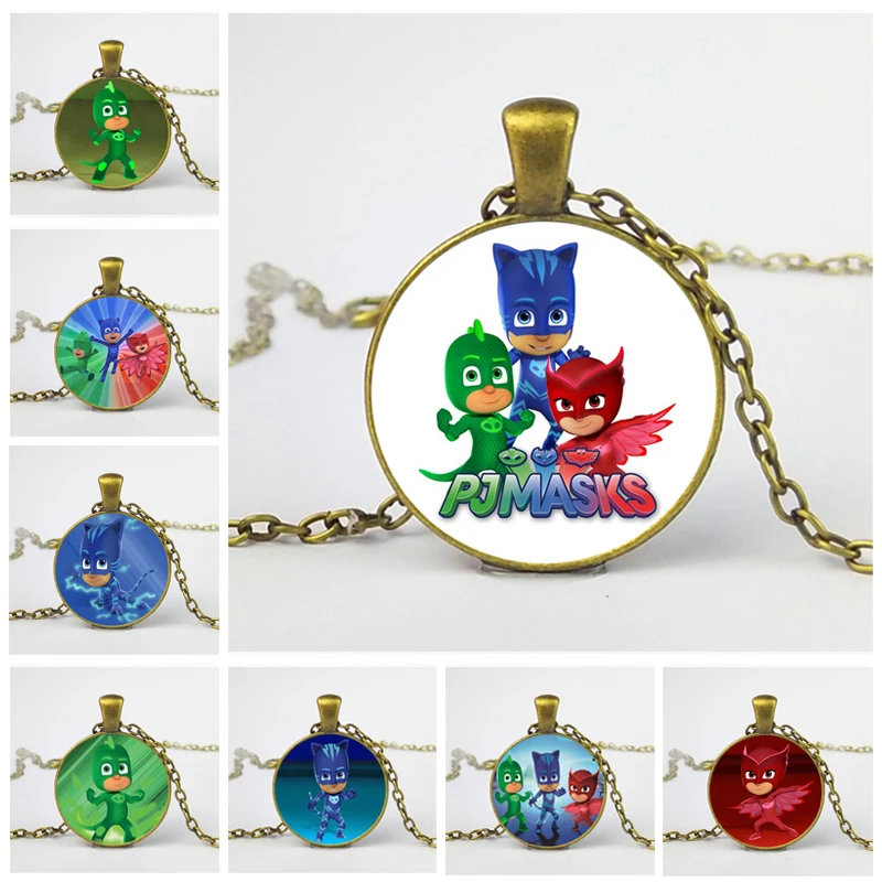 

PJ Masks Costume Decoration Necklace Pj Mask Juguete Catboy Owlette Gekko Time Gem Sweater Chain Cartoon Accessories Pendant S62