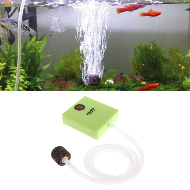 

Aquarium Dry Battery Operated Fish Tank Air Pump Aerator Oxygen With Air Stone 090C for aquarium