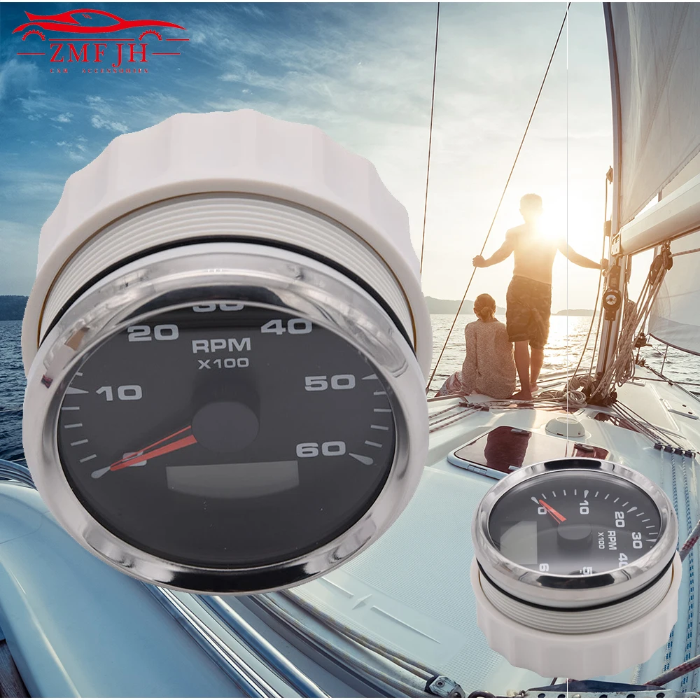 

85mm Tachometer 3K/4K/6K/8K RPM Analog Tachometer Gauge Meter With 8Color LED Backlight for Boat Car Inboard Outboard Engine