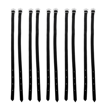 

10pcs Thickened PP Weaved English Spurs Straps Western Horse Riding Equestrian - Black