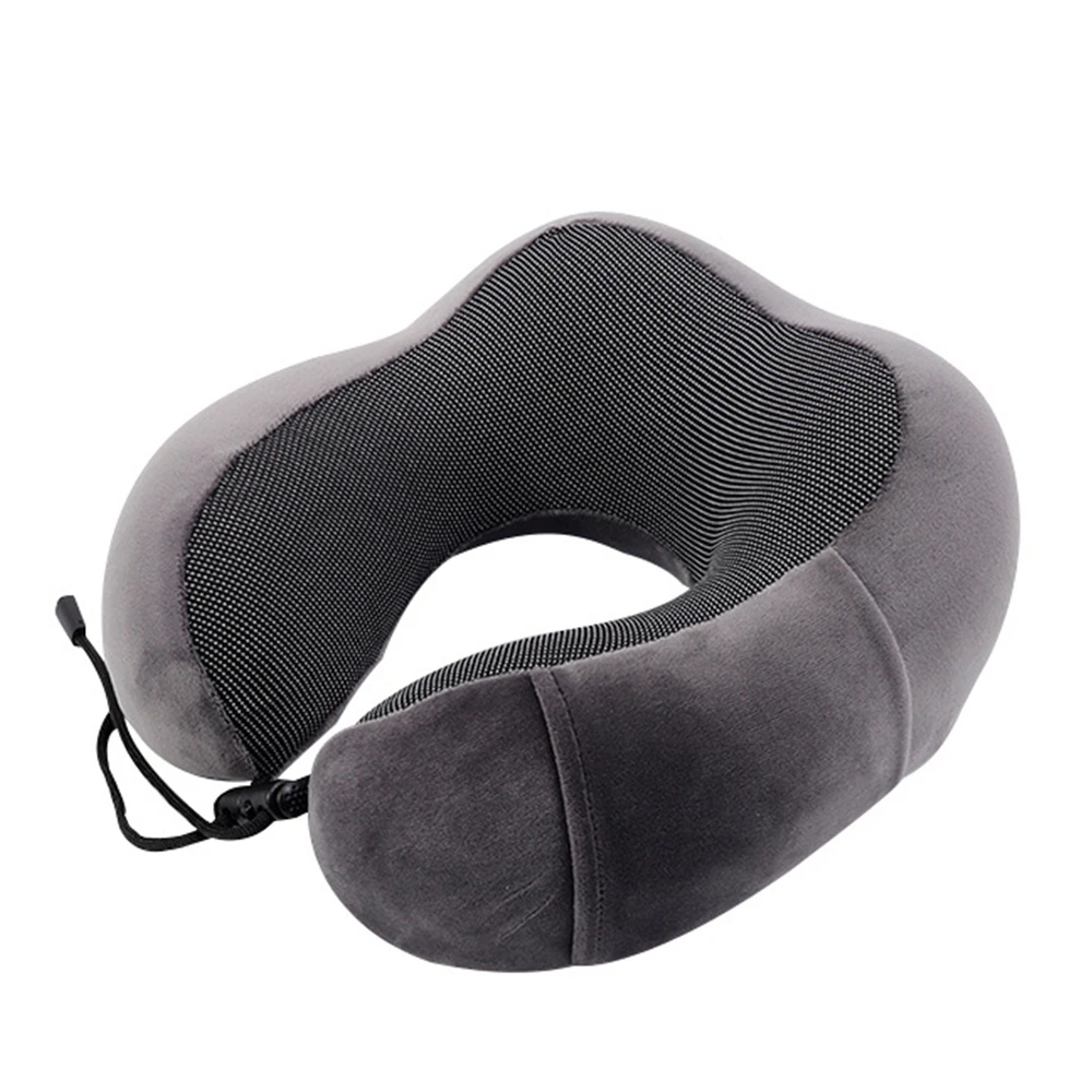 Dark Gray Подушка для путешествий, подушка из пены с эффектом памяти для шеи, u-образная подушка для самолета, автомобиля, летной головы, поддержки подбородка, подушка для офиса, подушки для сна - Цвет: Dark Gray
