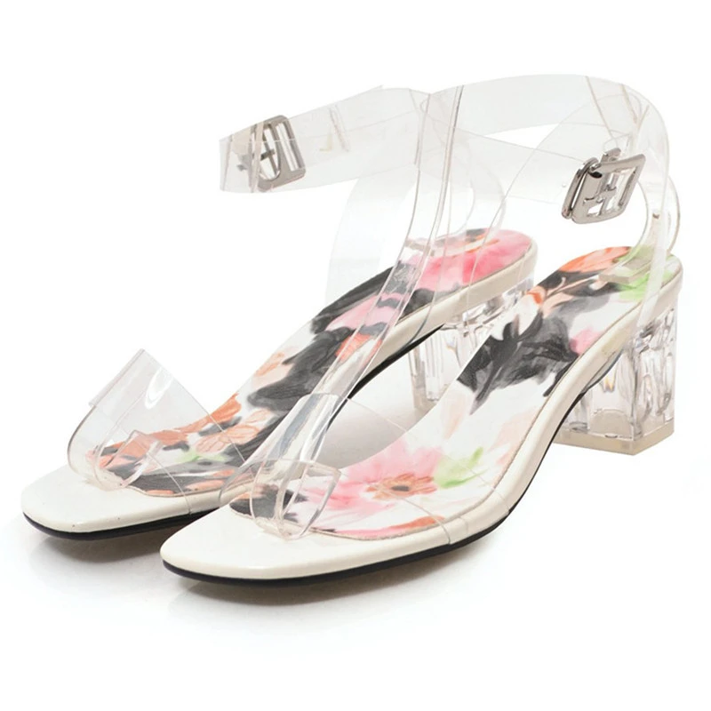 clear shoes mid heel
