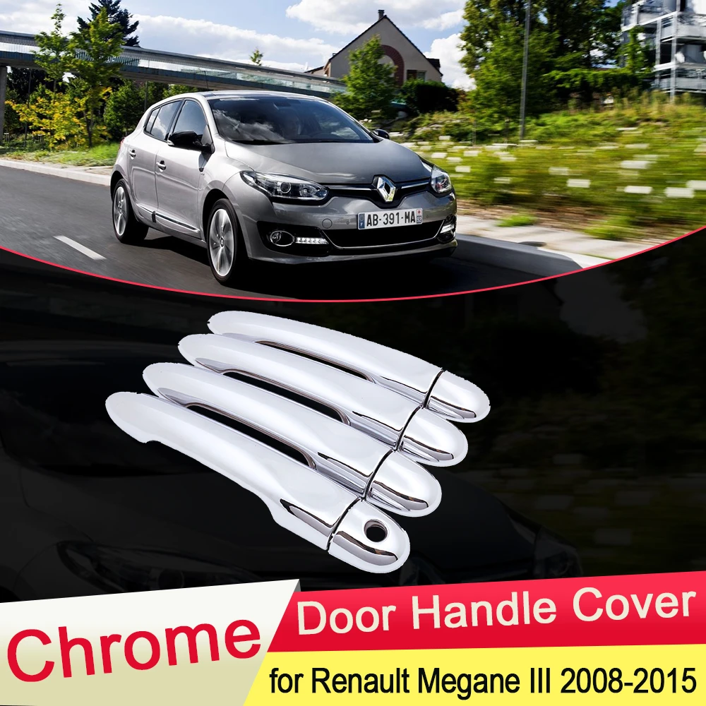 Cubierta de manija de puerta cromada para Renault Megane III Scala 2008, 2009, 2010, 2011, 2012, 2013, 2014, 2015, de estilo de coche|Pegatinas para coche| - AliExpress