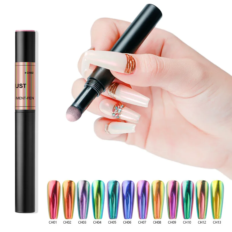 

1pcs Nail Art Rainbow Ice Powder Series Sunglasses Cushion Pen Chameleon Phantom Powder Ice Transparent Magic Pen nail art tools