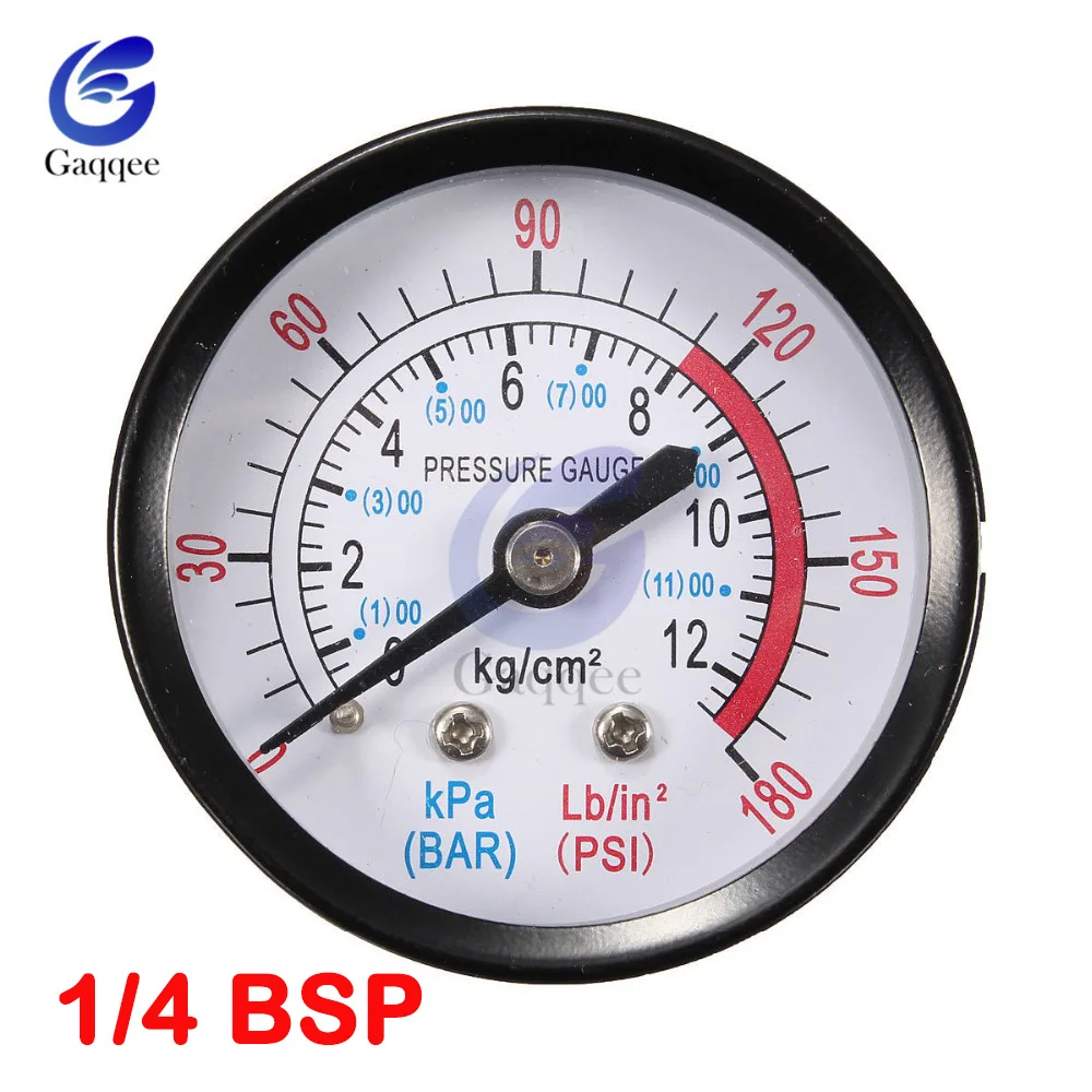 Белый PPortable Dual Scale Dial Gauge 1/4" NPT 1/4" 1/8" BSP Vacuum Pressure Meter Gauge Manometer Dial Display Digital Pressure Gauge - Цвет: Белый