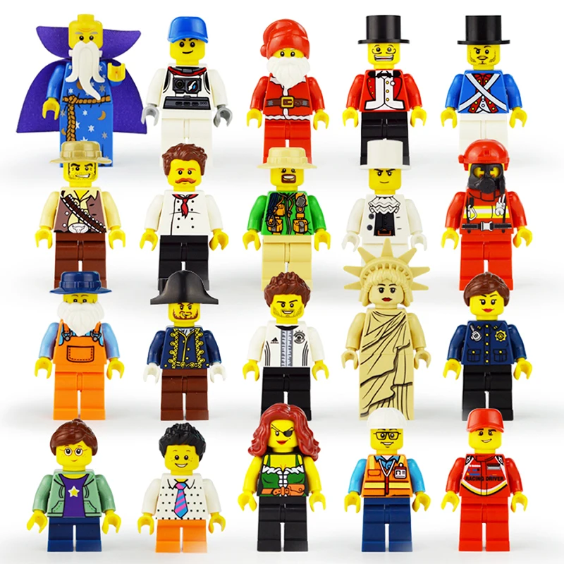 

20pcs/lot DIY Toys LegoINGlys Minifigure Building Blocks Figures Bricks Police Soldier Occupations Mini People for Kids Gift
