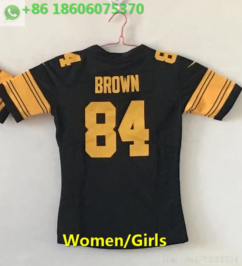 A+++ качество для женщин ben roethlisberger 7 Le'Veon Bell 26 Antonio коричневый 84 T.J. Ватт 90 Джерси Питтсбург - Цвет: for women