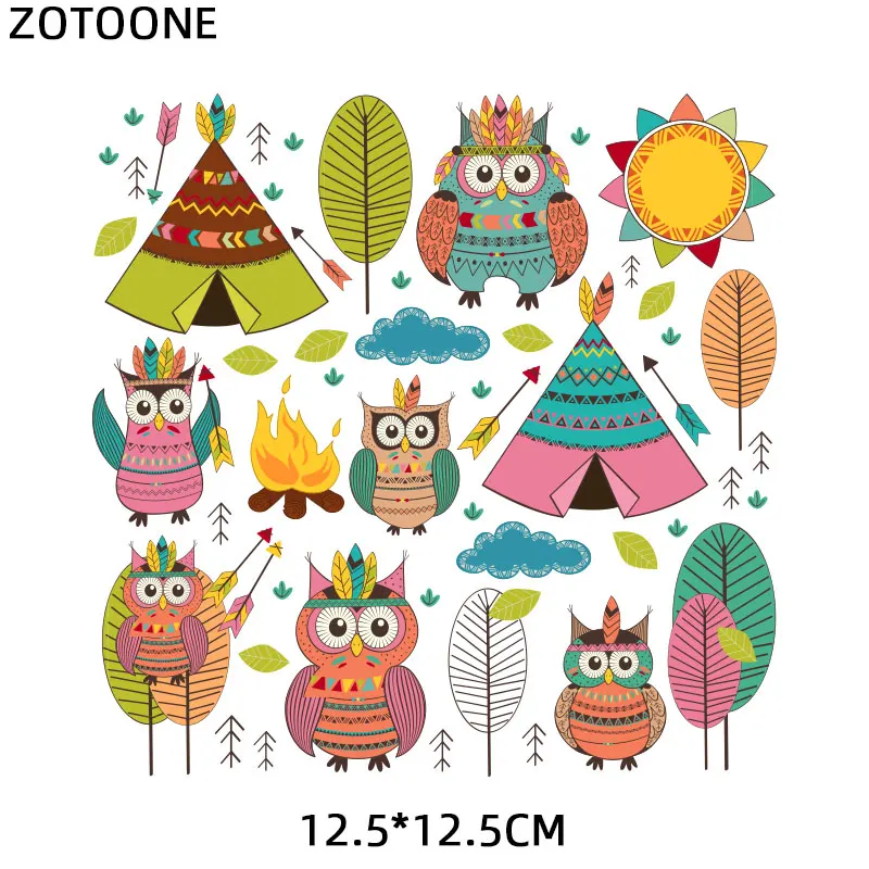 ZOTOONE нашивка в виде животного, кошки, совы, железная переводная наклейка для одежды, самодельная футболка, термопереводная аппликация, наклейка "рыба" E
