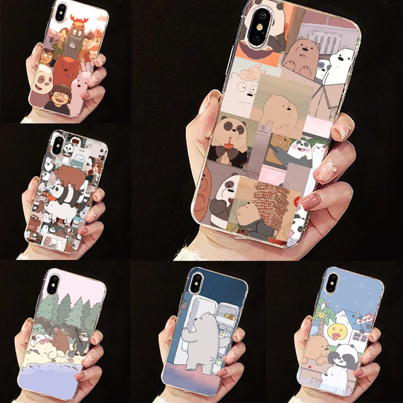 

Cute cartoon we bare bears soft silicone TPU Phone Cases Cover For iPhone XS Max 8 7 6 5 5S SE 8plus XR X 11Pro MAX Coque SheI