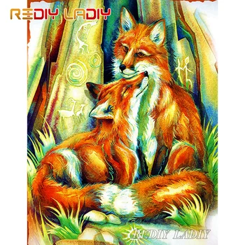 

Diamond Painting Red Fox Love Full Round Diamond Embroidery Bead Cross Stitch Crystal Mosaic Pattern Diamond Dot Arts & Crafts