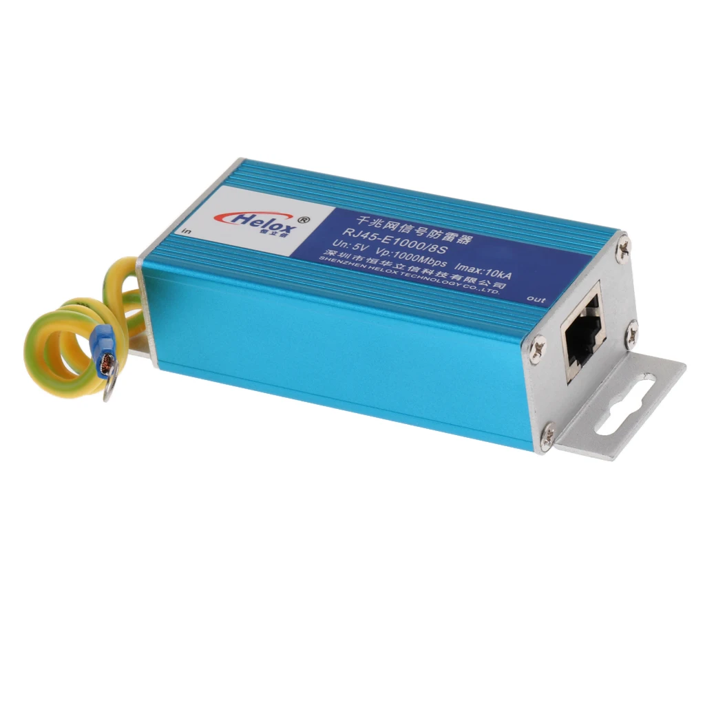 Gigabit Ethernet Surge Protector - RJ45   Protection Device - LAN Network Thunder Arrestor - 1000 Mbps