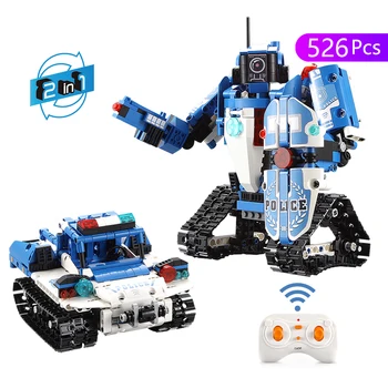 

DIY CaDA Building Blocks Polices Robot Polly Polices Car Two Shape Changes lepining Interactive Play Toy for Kid gifts