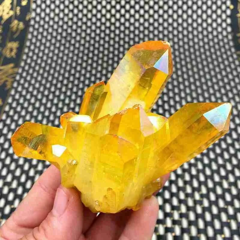 1PCS Natural Yellow Citrine Crystal Column Crafts House Decoration Crystal Citrine Cluster Mineral Specimen for Hotel Decor 100g 3