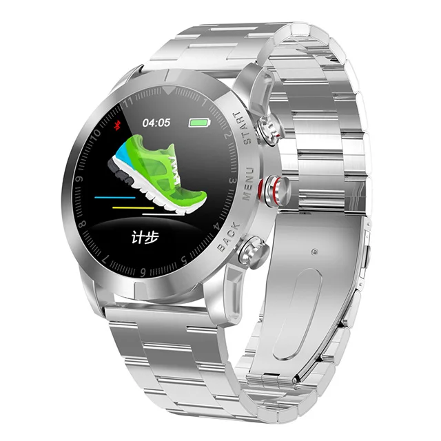 Модные Смарт-часы для мужчин с монитором сердечного ритма спортивные Bluetooth водонепроницаемые фитнес-часы для Android Ios xiaomi huawei iphone - Цвет: Silver steel