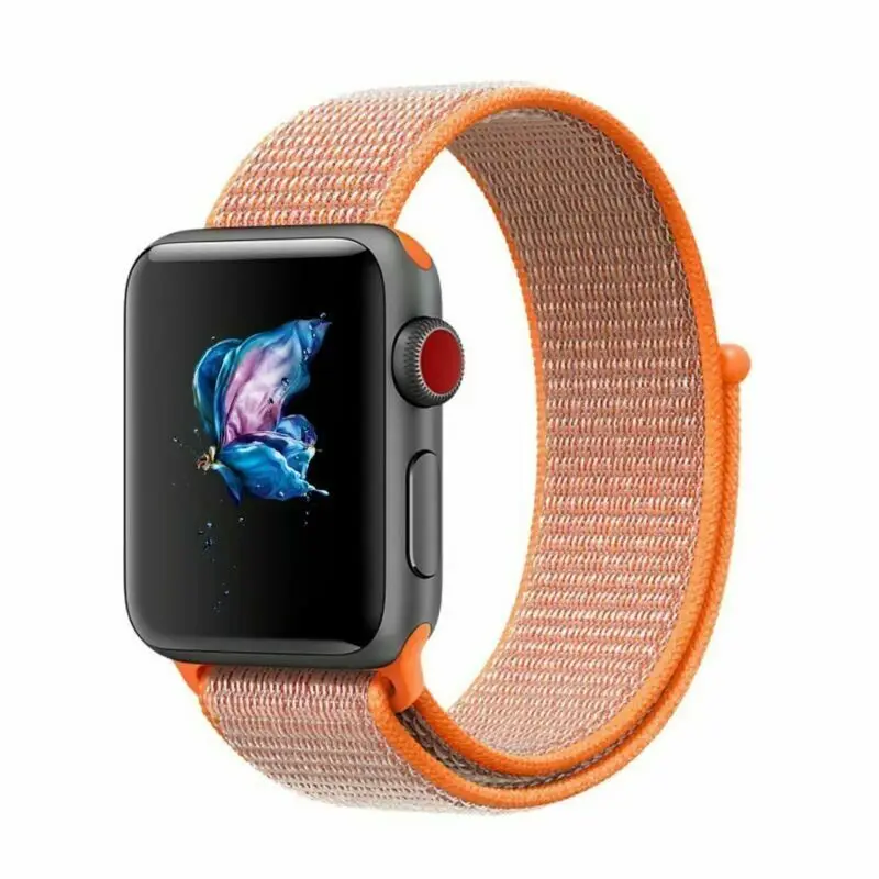 Флэш-память спортивные петли для наручных часов Apple Watch, версии 40/44 мм 42/38 мм 5/4/3/2/1 нейлоновый ремешок для наручных часов браслет ремешок на застежке-липучке застежка