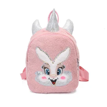 

Girls Plush Unicorn Backpack Teenage Rabbit Pretty Schoolbags Women Little Backpack Travel Unicorn Shoulder Bag