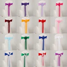 10 шт. ленты из органзы с цветами и бантиками для стульев, банкетов, свадеб и церемоний, украшения для стульев