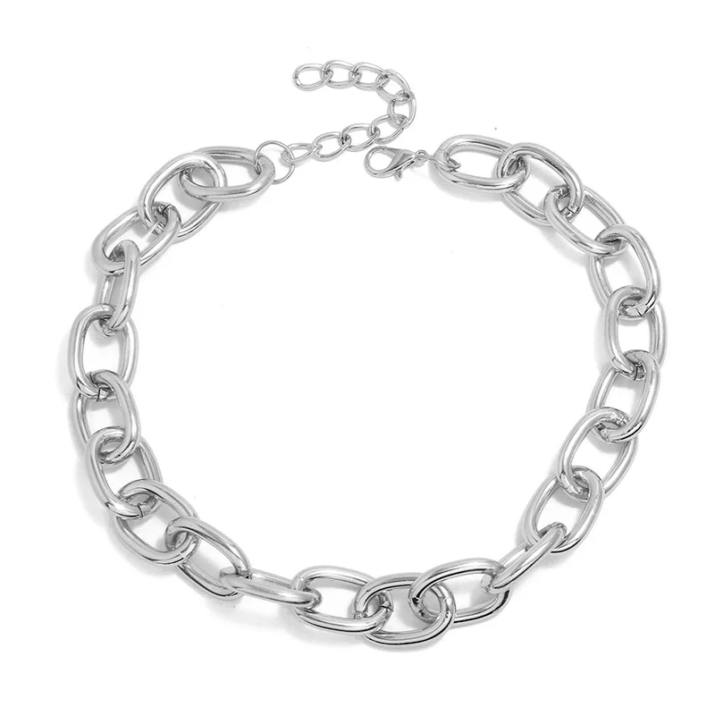 Silver KMVEXO модные очаровательные ожерелья-чокер с металлическим воротником для женщин, золотые и серебряные цепочки для девочек, ювелирные изделия в стиле панк, короткие аксессуары - Окраска металла: Silver