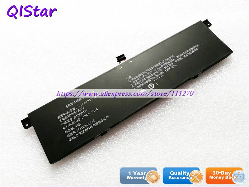 QISTAR 7,6 V 39Wh подлинный R13B01W R13B02W Аккумулятор для ноутбука Xiaomi Mi ноутбук Air 13,3 ноутбук компьютер