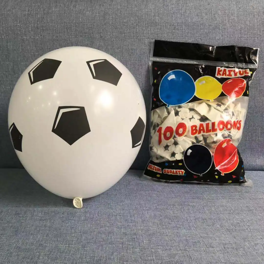 100 шт латексные шары в виде футбольных мячей воздушный шар белого цвета декоративные воздушные шары Детские игрушки подарок на день рождения Детская Игрушка В ванную мальчика - Цвет: football