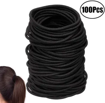 

Lvcky 100 mini elastici, adatti per capelli per bambini, capelli intrecciati, acconciature da sposa, ecc. (Nero)