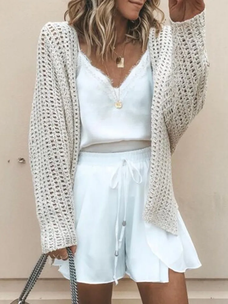 

Womens Sweater Long Sleeve Plus Size Solid Cardigan Sweater Knitted Top Sweters Women Invierno Cardigan Feminino Women Sweater
