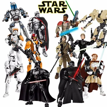 

Star War Darth Vader Kylo Ren Rey Finn Jango Fett K-2SO Scarif Stormtrooper General Grievous Building Block Buildable Figure Toy