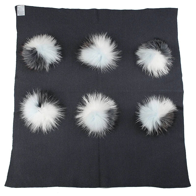 Geebro теплая шерсть для новорожденных Пеленальное Одеяло Постельные пеленки обёрточная бумага подарок на день рождения с 15 см трехцветный натуральный мех помпон - Цвет: dark gray 3C-7