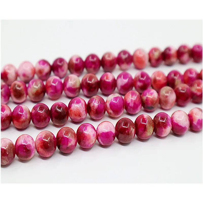 6mm/8mm Rose Red DIY Beads for Jewelry Making Bracelet Synthetic stone loose beads Colored wholesale | Украшения и аксессуары