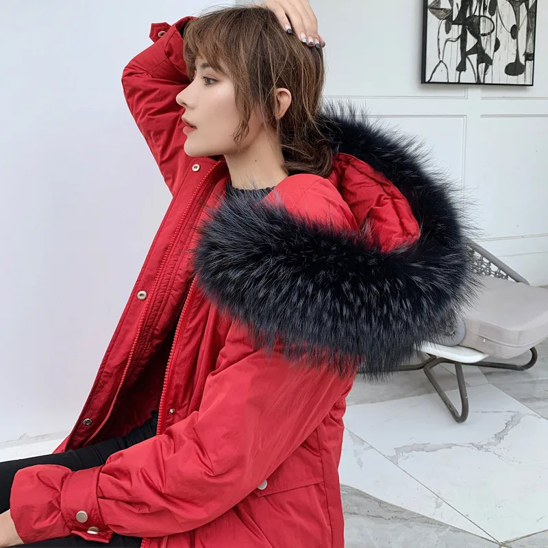 

2019 New Style down Jacket Cotton-padded Clothes Women's Korean-style Mid-length Loose-Fit Waist Hugging Parka Trench Coat Cotto