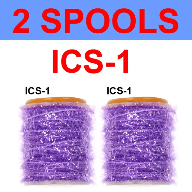 Vampfly 2 Spools Fishing Fly Tying Ice Chenille  Material For Knitting Streamer Fly Marabou Jig Ice Jig Flies Bass Pike Lures ICS1